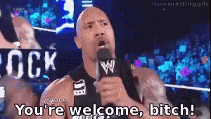 You'Re Welcome, Bitch! GIF - Dwayne Johnson The Rock Yourwelcome GIFs