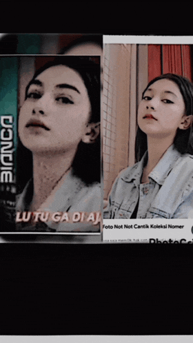 two pictures of a woman with the name bianca on the bottom right