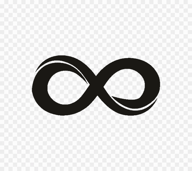 a black infinity symbol is on a transparent background