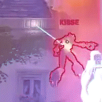 a drawing of a person with the word kirse on the wall