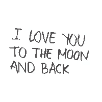 i love you to the moon and back written in black and white on a white background .
