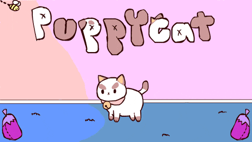 a cartoon drawing of a cat with the words poppycat written above it