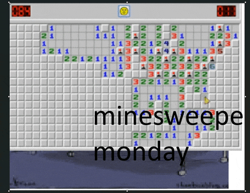 a screen shot of a game that says minesweeper monday on it