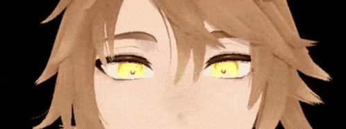 a close up of a person 's eyes with yellow irises .