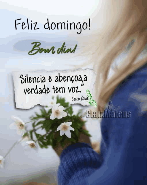 a picture of a person holding flowers with a quote by chico kavic