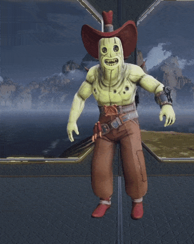a cartoon character is wearing a cowboy hat
