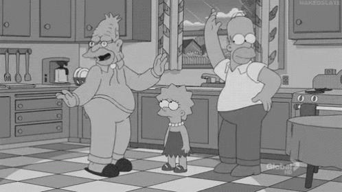 Homer Getting Down With His Pops! GIF - Thesimpsons Homersimpson Abrahamsimpson GIFs