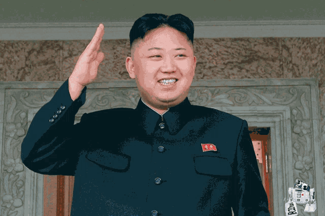 a picture of a man with a rocket on his head