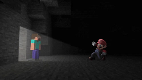Mario Steve Minecraft GIF - Mario Steve Minecraft Steve GIFs