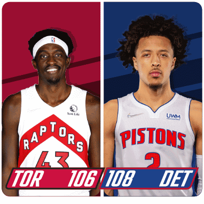 Toronto Raptors (106) Vs. Detroit Pistons (108) Post Game GIF