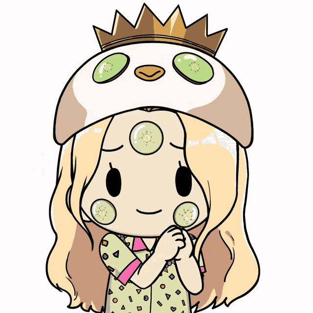 a cartoon of a girl with a crown on her head