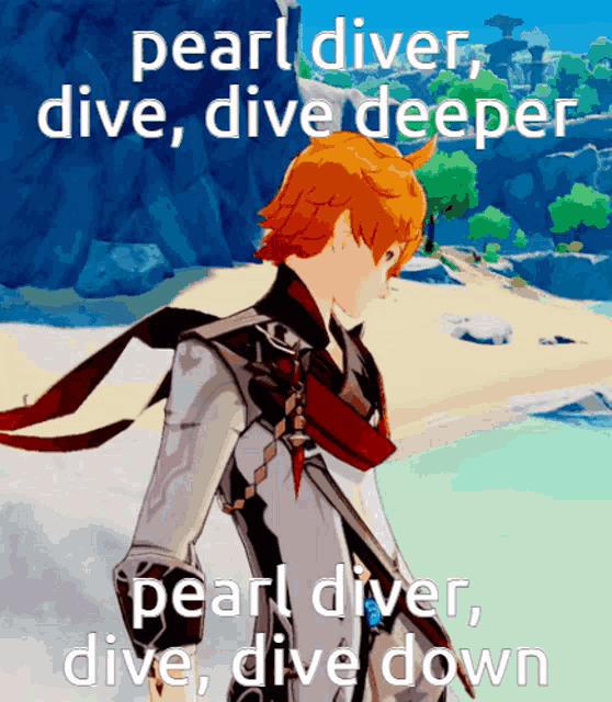 a video game character says pearl diver dive dive deeper