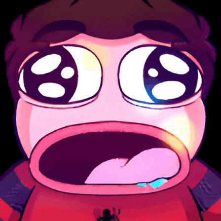 a close up of a cartoon character with a big mouth