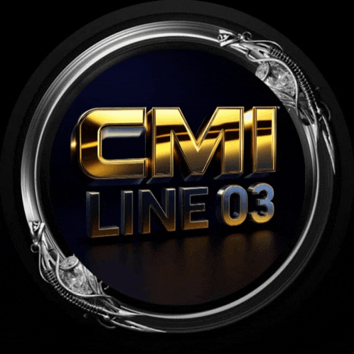 a logo for cmi line 03 with a silver circle
