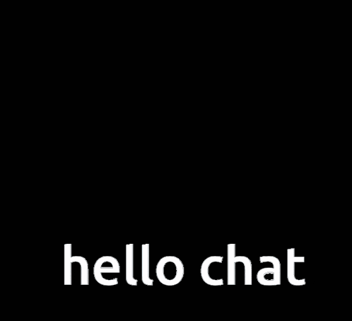 a black background with a blue heart and the words hello chat on it