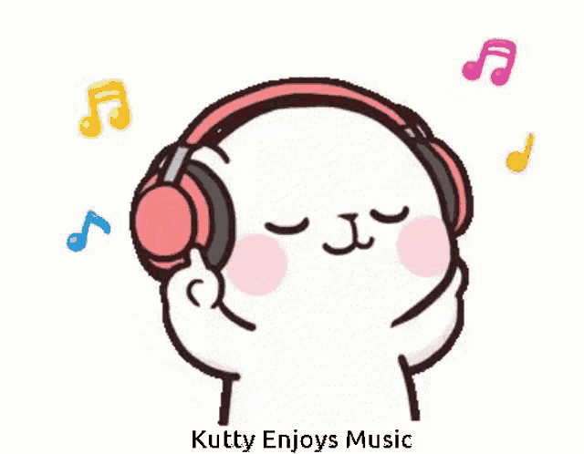 a cartoon drawing of a seal wearing headphones and dancing