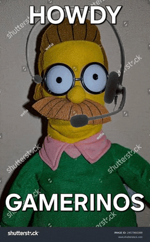 a stuffed toy of ned simpson wearing glasses and headphones