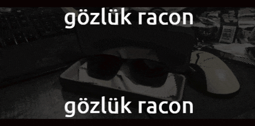 a pair of sunglasses in a case with the words gözlük racon written on the bottom