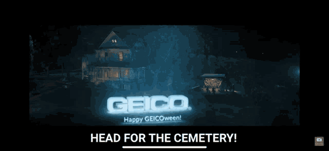 a geico ad says head for the cemetery