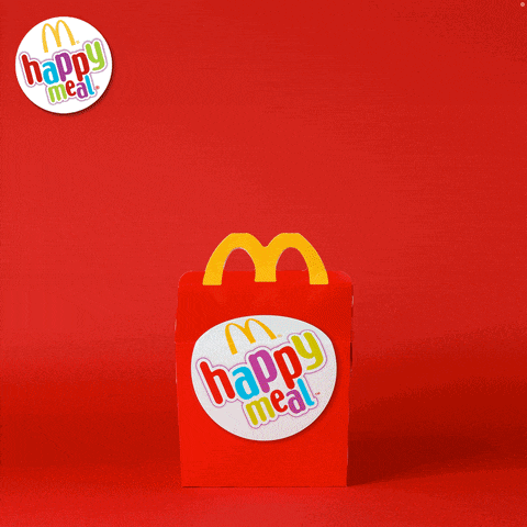 a mcdonald 's happy meal box with a blue duck on top of it