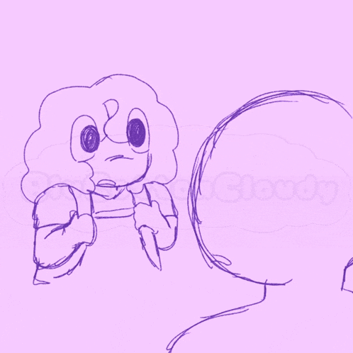 a drawing of a person with purple hair on a purple background with the letters rc on it