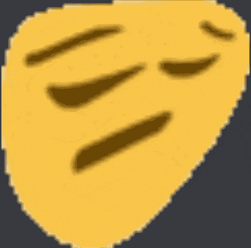 a pixel art drawing of a smiley face with a tear coming out of it 's eye