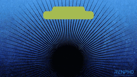 a blue background with the word renpho on the bottom right