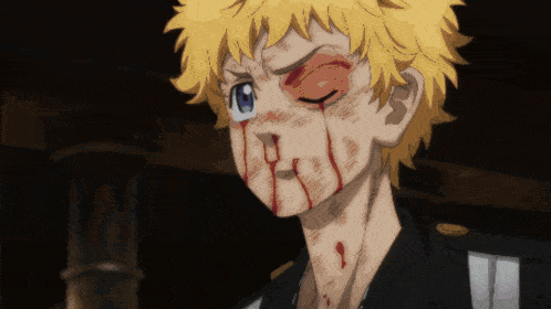 a man with blood coming out of his nose