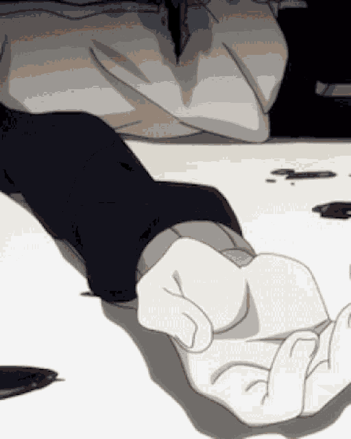 a black and white drawing of a person laying on the floor