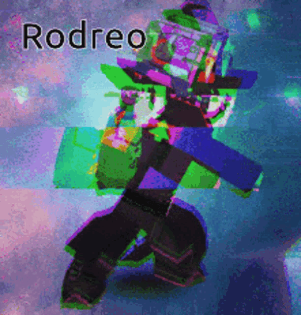 a cartoon character with the name rodeo written on it