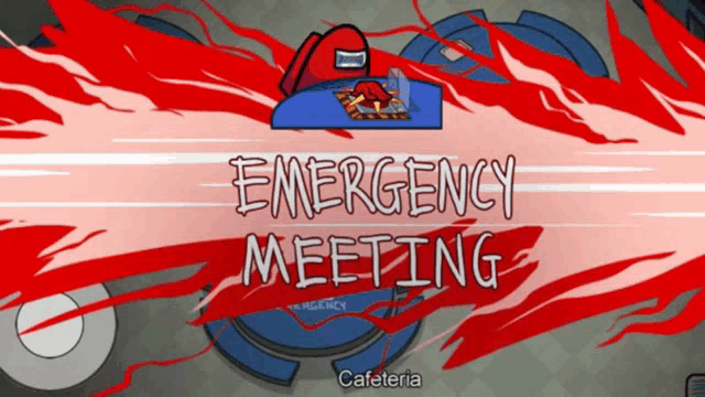among us game that says emergency meeting on the bottom