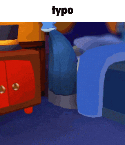 a picture of a bedroom with the word typo on the top