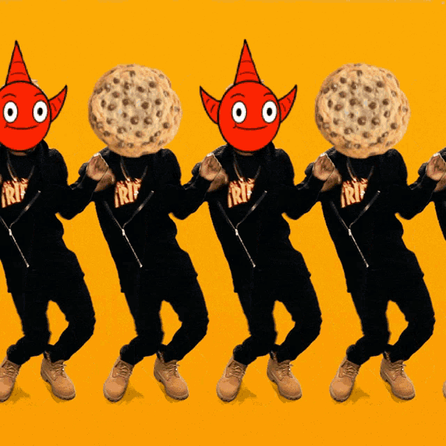 a group of people wearing shirts that say rip on them are dancing in a row