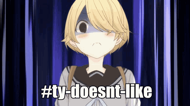 a picture of a girl with #ty-doesnt-like written on the bottom