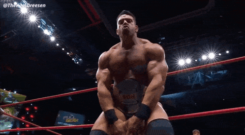 a man in a wrestling ring with the words who betta baby written below him