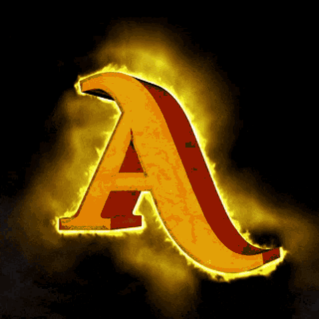 the letter a is glowing in the dark