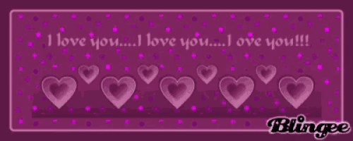 a purple background with hearts and the words " i love you " on it