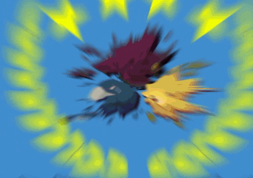 a blurry picture of a person flying through a circle of lightning