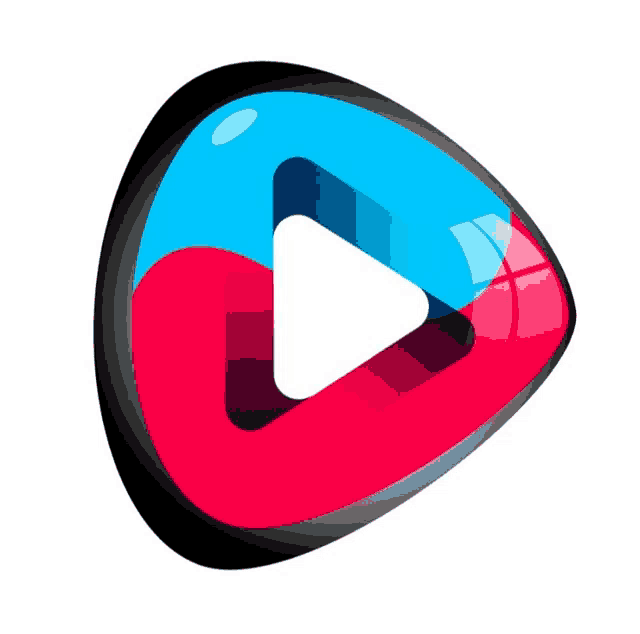 a colorful play button with a white triangle inside