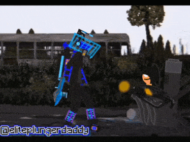 a drawing of a man with a blue helmet and the name deltaplungerdaddy