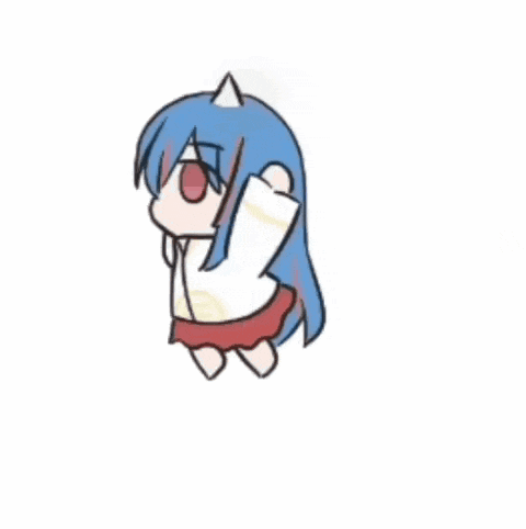 a cartoon drawing of a girl with long blue hair and horns