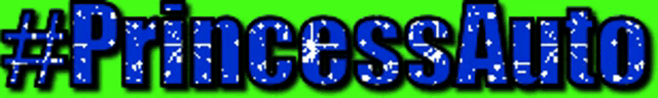 a green background with the words #princesauto in blue letters