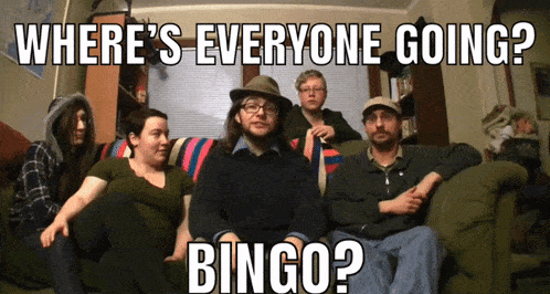 a group of people sitting on a couch with the caption " where 's everyone going "