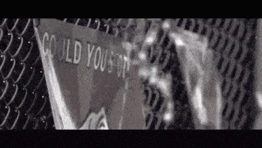 a black and white photo of a sign that says `` could you 's on '' .