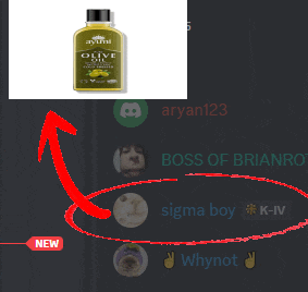 a picture of a bottle of ayumi olive oil next to a red arrow