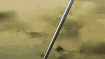 a person is holding a sword with the word awake above it