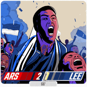 a cartoon of a man screaming in front of a crowd with ars 2 lee written on the bottom