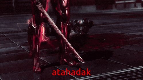 a video game character says who 's next atahadak in red