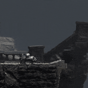 a black and white photo of a person holding a shield on a cliff