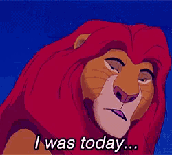a cartoon lion says i was today